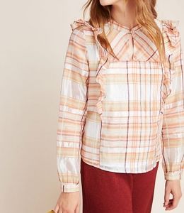 Anthropologie NEW Polly Ruffled Blouse XL